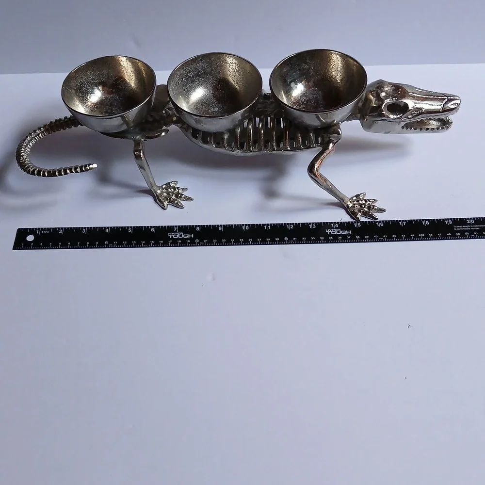 Pottery Barn ALLIGATOR Condiment Set Halloween Server Decor